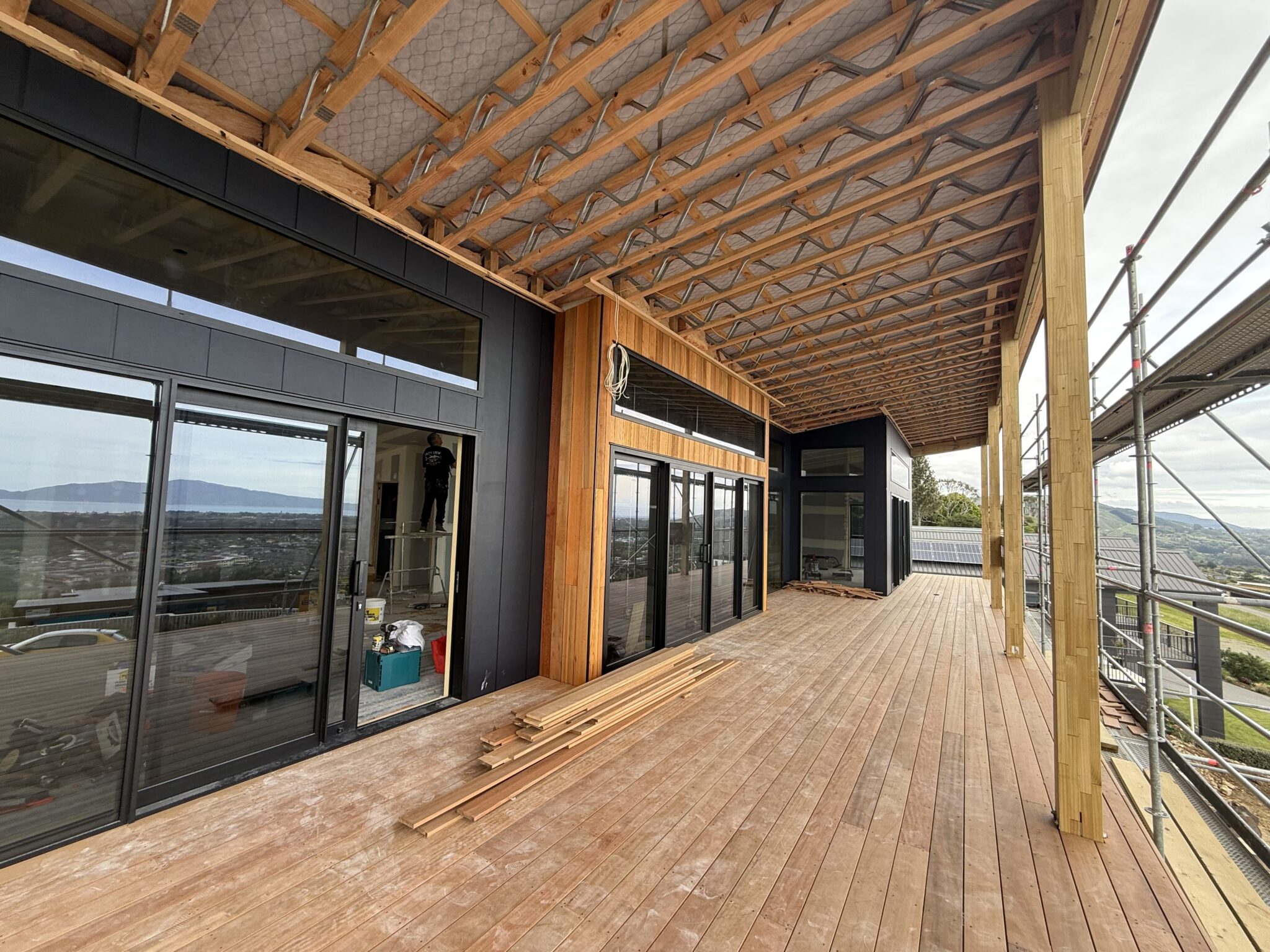 Open plan areas across to master bedroom