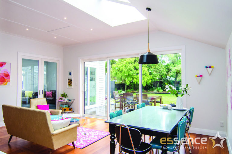 Dining, family space, view to garden