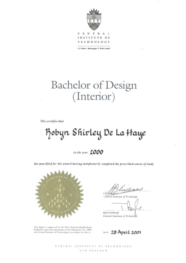 Bachelor of Interior Design 2000