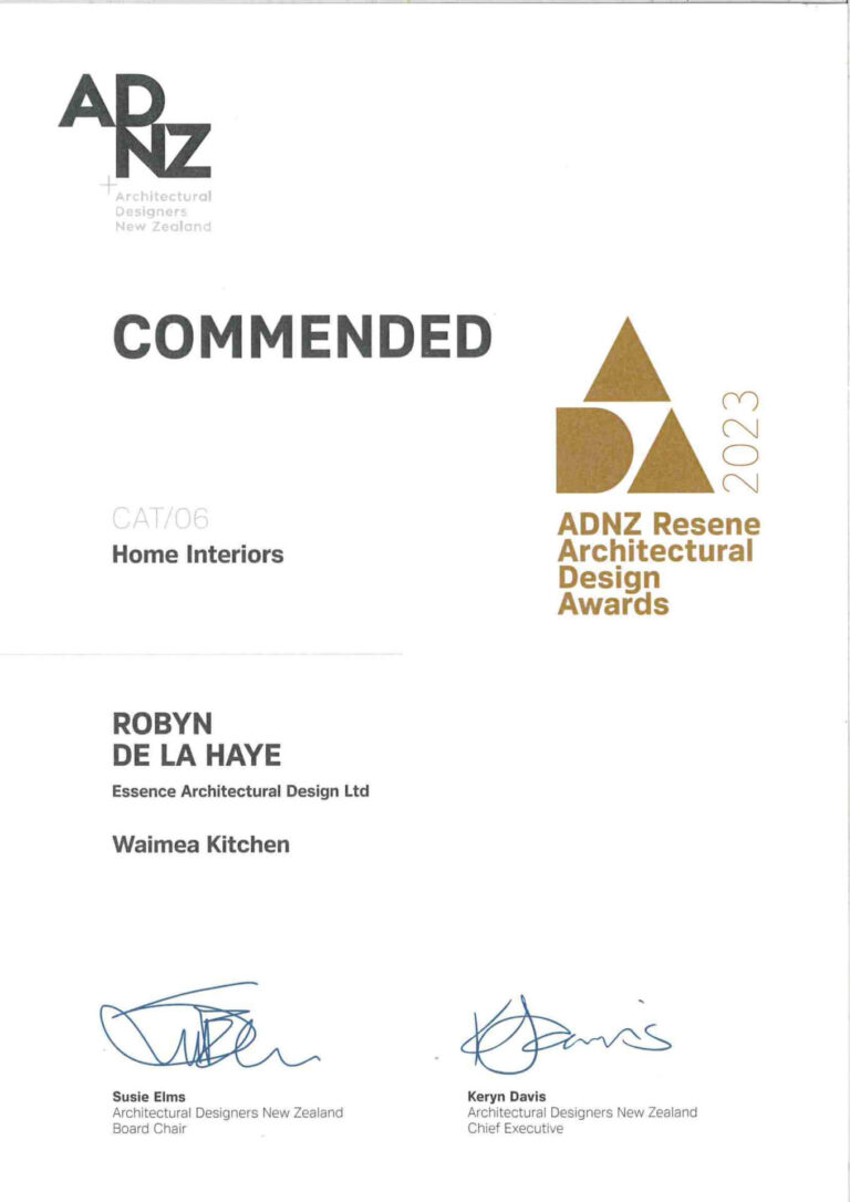 Certificate ADNZ 2023 Home Interiors Commended