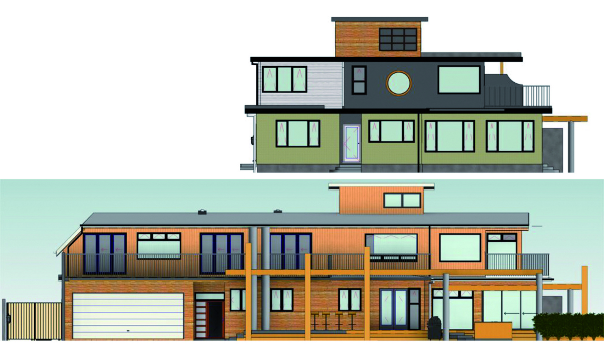 Before and after north elevation 