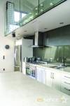 Designer kitchen, feature bulkhead